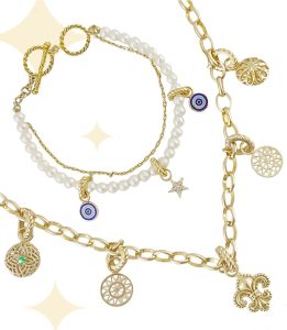 Charmflex charms and matching necklaces bracelets and hoop earrings