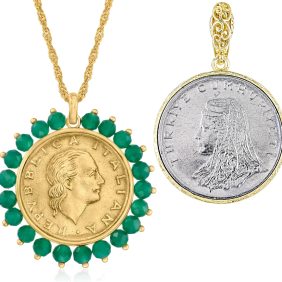 coin jewelry italian liret and turkish lira